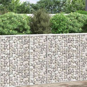 vidaXL Lit sur&eacute;lev&eacute; &agrave; gabion en trap&egrave;ze Acier galvanis&eacute; 80x20x100 cm