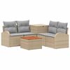 vidaXL Ensemble de Canap&eacute;s 6 pc Beige et Gris clair 55 x 55 x 37 cm