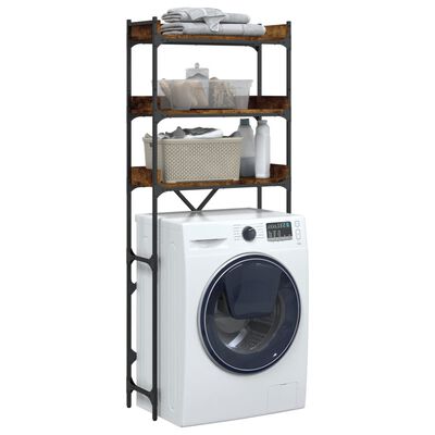 vidaXL Étagère de lave-linge chêne fumé 67x25x163 cm bois d'ingénierie