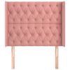 vidaXL T&ecirc;te de lit avec oreilles Rose 93x16x118/128 cm Velours