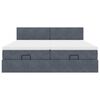 VidaXL Cadre de lit ottoman avec matelas gris fonc&eacute; 160x200cm velours