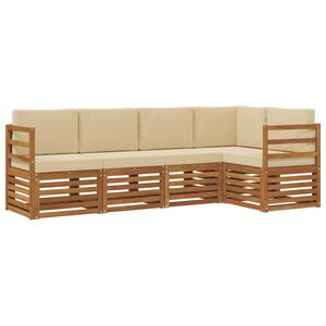vidaXL Ensemble de canap&eacute;s d'ext&eacute;rieur 5 pc Naturel et Beige Polyester