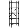vidaXL Biblioth&egrave;que &agrave; 5 niveaux noir 56x31,5x174 cm bois d'ing&eacute;nierie