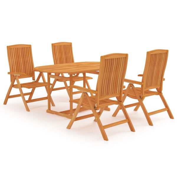 vidaXL Ensemble &agrave; manger de jardin 7 pcs Bois de teck massif