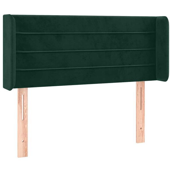 vidaXL T&ecirc;te de lit avec oreilles Vert fonc&eacute; 83x16x78/88 cm Velours
