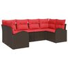 vidaXL Ensemble de canap&eacute; de jardin 6 pc 6 place Marron polyrotin