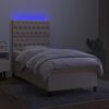 vidaXL Sommier &agrave; lattes de lit et matelas et LED Cr&egrave;me 90x190 cm Tissu