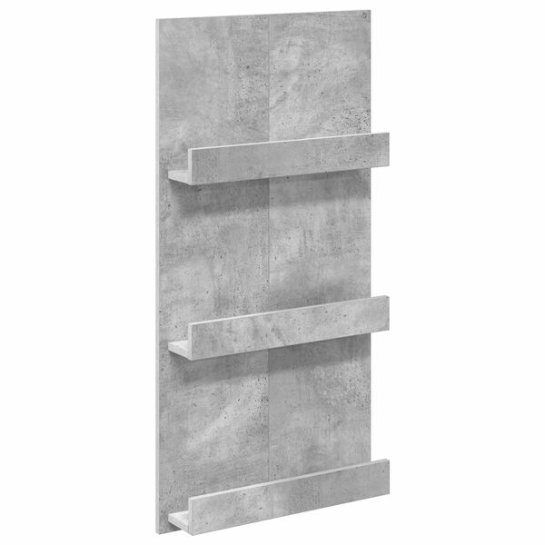 vidaXL &Eacute;tag&egrave;re &agrave; magazines avec &eacute;tag&egrave;re Gris b&eacute;ton 51 x 11 x 102 cm