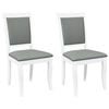 vidaXL Chaises à manger coussins 2 pcs blanc bois massif caoutchouc