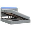 vidaXL Lit de rangement LED avec matelas Gris clair 140 x 190 cm Tissu
