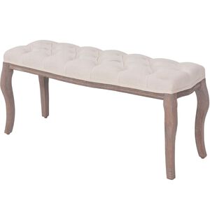 vidaXL Banc Lin Bois massif 110 x 38 x 48 cm Blanc cr&egrave;me