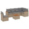 vidaXL Salon de jardin avec coussins 7 pcs beige r&eacute;sine tress&eacute;e
