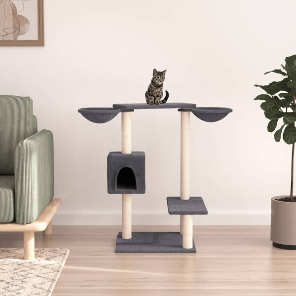 vidaXL Arbre &agrave; chat avec griffoirs gris fonc&eacute; 82 cm