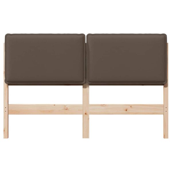 vidaXL T&ecirc;te de lit capitonn&eacute;e Gris Naturel et Clair 120 cm Pin massif