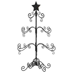 vidaXL Arbre de No&euml;l en m&eacute;tal pour d&eacute;coration noir 90 cm