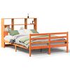 vidaXL Lit biblioth&egrave;que sans matelas cire marron 120x200cm bois massif