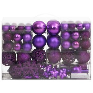 vidaXL Ensemble de boules de No&euml;l 111 pi&egrave;ces violet polystyr&egrave;ne