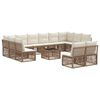 vidaXL Ensemble de canap&eacute; de jardin 13 pcs Beige polyrotin
