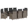 vidaXL Ensemble de repas ext&eacute;rieur 9 pc Gris clair et gris fonc&eacute;
