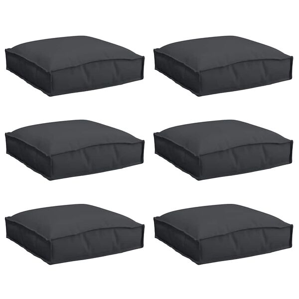 vidaXL Coussin pour assise de palette 6 pcs Noir 40 x 40 x 8 cm