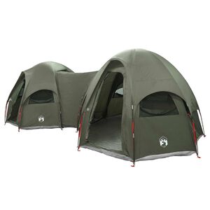 vidaXL Tente familiale avec auvent imperm&eacute;able 14 personne Vert arm&eacute;e