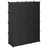 vidaXL Cubes de rangement 12 pcs Noir PP