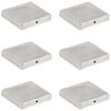 vidaXL Bouchons de poteau de cl&ocirc;ture 6 pcs M&eacute;tal galvanis&eacute; 101x101 mm