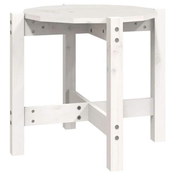vidaXL Table basse Blanc &Oslash; 52,5x45 cm Bois massif de pin