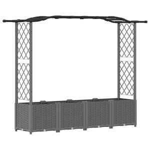vidaXL Lit &Eacute;lev&eacute; avec Treillis et Toit Gris clair 204 x 40 x 141 cm PP