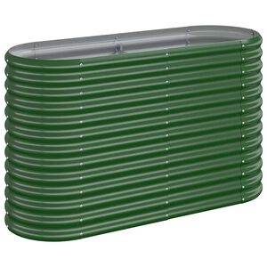 vidaXL Lit sur&eacute;lev&eacute; de jardin Acier galvanis&eacute; 114x40x68 cm Vert