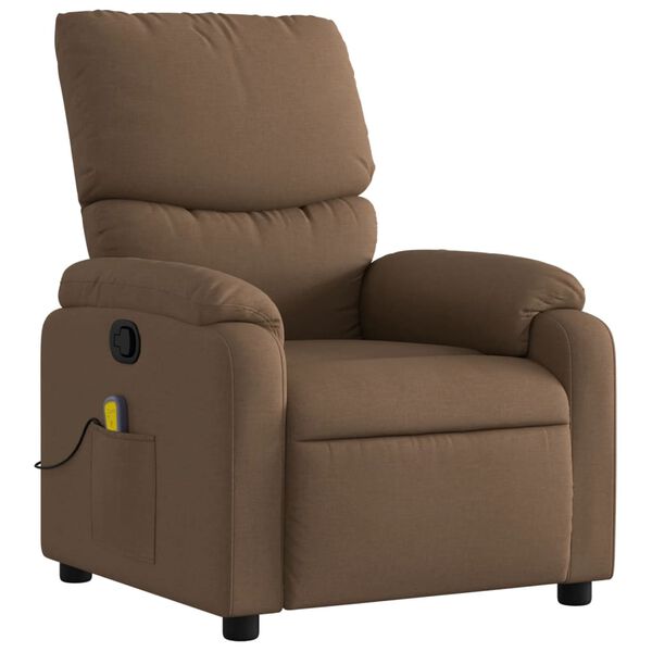 vidaXL Fauteuil de massage inclinable Marron Tissu