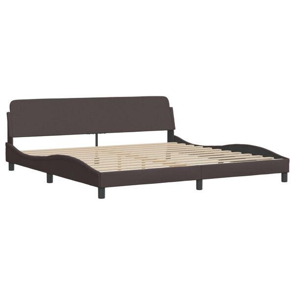 vidaXL Lit avec matelas Dover marron fonc&eacute; 200x200 cm tissu