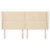 vidaXL T&ecirc;te de lit avec oreilles Cr&egrave;me 203x23x118/128 cm Tissu