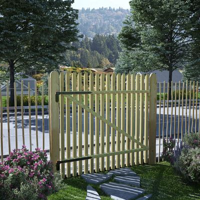 vidaXL Portail de jardin en piquets bois de pin imprégné 100x100 cm