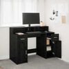 vidaXL Bureau avec porte Ch&ecirc;ne noir 120 x 55 x 91 cm Bois d'ing&eacute;nierie