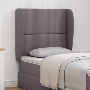 vidaXL Oreille de t&ecirc;te de lit Gris Fonc&eacute; 80 x 23 x 6 cm PVC