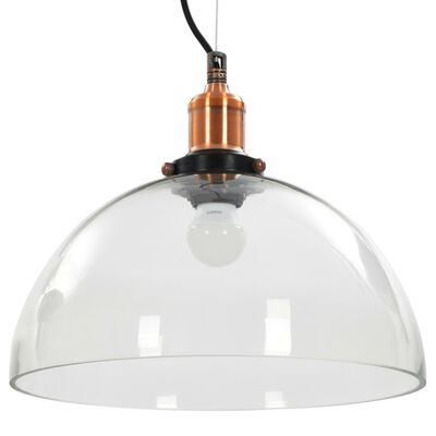 vidaXL Lampes suspendues 2 pcs Transparent Rond 30 cm E27