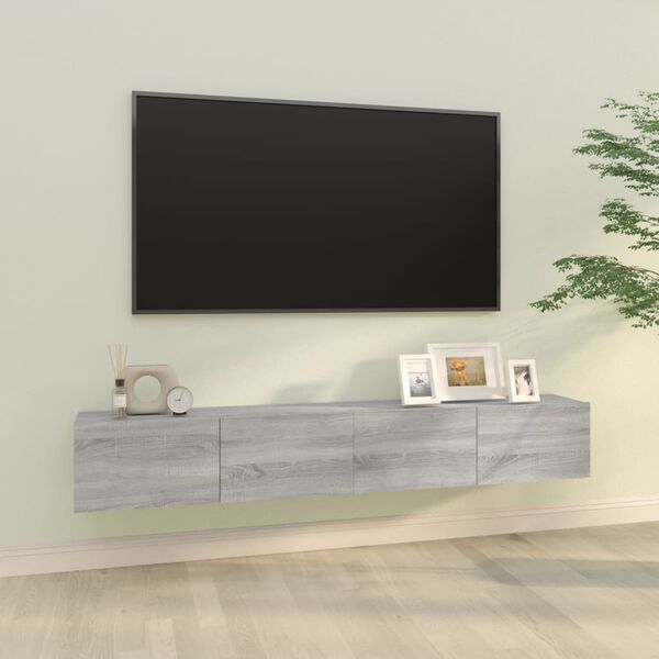 vidaXL Meubles TV muraux 2pcs sonoma gris 100x30x30 cm bois ing&eacute;nierie