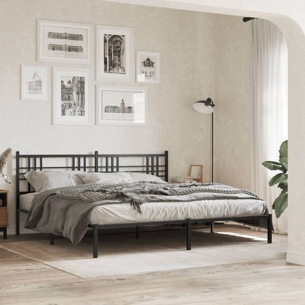 vidaXL T&ecirc;te de lit de remplacement m&eacute;tal noir 200 cm
