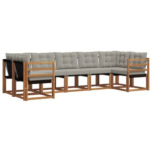 vidaXL Ensemble de canap&eacute;s d'ext&eacute;rieur 7 pc Gris Naturel et Clair