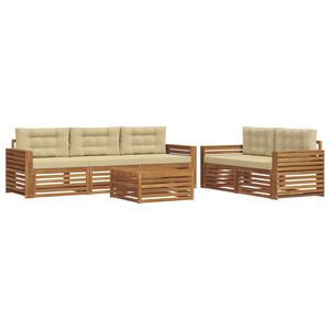 vidaXL Ensemble de canap&eacute;s d'ext&eacute;rieur 6 pc Naturel et Beige