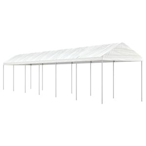 vidaXL Belv&eacute;d&egrave;re avec toit blanc 13,38x2,28x2,69 m poly&eacute;thyl&egrave;ne