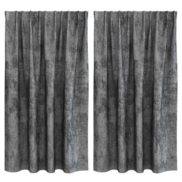 vidaXL Rideaux en velours 2 pcs Gris 140 x 140 cm Velours