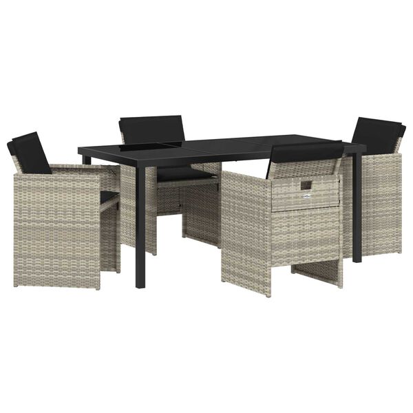 vidaXL Ensemble de salle &agrave; manger pour jardin 5 pcs Gris clair