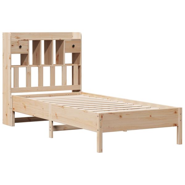 vidaXL Lit biblioth&egrave;que sans matelas 75x190 cm bois de pin massif