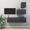 vidaXL Ensemble de meuble TV 4 pcs Gris Bois d&rsquo;ing&eacute;nierie