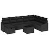 vidaXL Ensemble de canap&eacute; de jardin avec coussin 9 pcs Noir Poly rotin