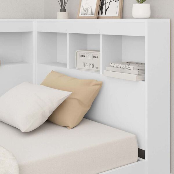 vidaXL Tête de lit de rangement Blanc 80 cm Bois d'ingénierie