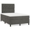 vidaXL Sommier &agrave; lattes de lit et matelas Gris fonc&eacute; 120x200cm Velours