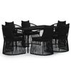 vidaXL Ensemble &agrave; manger de jardin avec coussins 7 pcs Noir